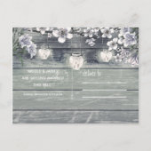 Carte Postale Faire-part Cerisiers en Fleurs d'Hiver et Lanternes, Réservez (Dos)