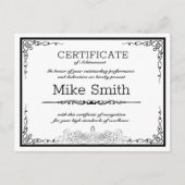 Carte Postale Faire-part Certificat pour toute entreprise (Devant)