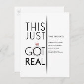 Carte Postale Faire-part C'Est Juste Réel | Drôle Enregistrer la date (Devant / Derrière)