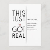 Carte Postale Faire-part C'Est Juste Réel | Drôle Enregistrer la date (Devant)