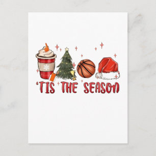 Carte Postale Faire-part C'est la saison Basketball de Noël
