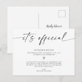 Carte Postale Faire-part C'est le Mariage officiel du Elopement (Devant / Derrière)