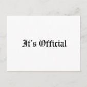 Carte Postale Faire-part C'est officiel mariage rustique gothique (Devant)