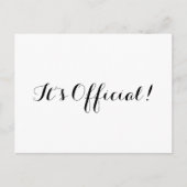 Carte Postale Faire-part C'est officiel ! Simple Annonce de Mariage après É (Devant)