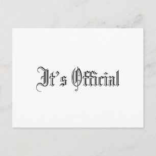 Carte Postale Faire-part C'est officiel Simple mariage gothique