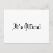 Carte Postale Faire-part C'est officiel Simple mariage gothique (Devant)