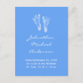 Carte Postale Faire-part C'est un garçon Annonce de naissance Bébé Empreint (Devant)