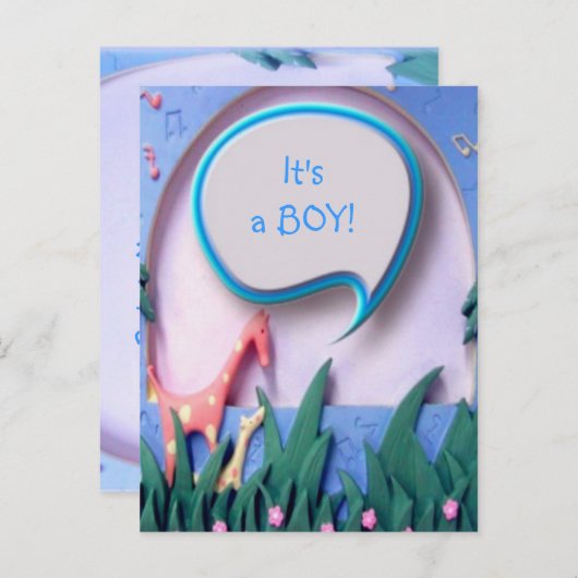 Carte Postale Faire-part C'est un GARÇON Naissance Annonce (Devant / Derrière)