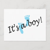 Carte Postale Faire-part C'est Un Garçon (Pieds Bleus) (Devant)