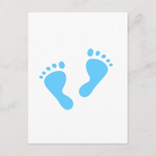 Carte Postale Faire-part C'est un garçon - Pieds de bébé bleus