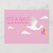 Carte Postale Faire-part C'est une fille ! (Devant)