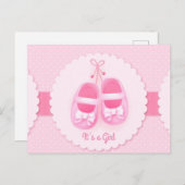 Carte Postale Faire-part C'est une fille (Devant / Derrière)