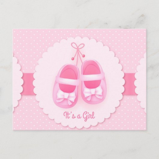 Carte Postale Faire-part C'est une fille (Devant)