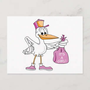 Carte Postale Faire-part C'est une fille !
