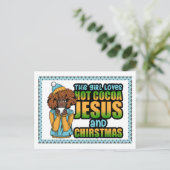 Carte Postale Faire-part Cette Fille Aime Le Chocolat Chaud Femmes Mélanine (Debout devant)