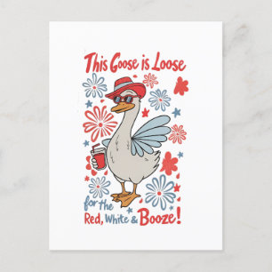 Carte Postale Faire-part Cette oie est perdue pour le rouge, le blanc et la