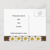 Carte Postale Faire-part Chaîne de marguerite en bois Brown Photo Enregistr (Dos)