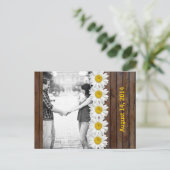 Carte Postale Faire-part Chaîne de marguerite en bois Brown Photo Enregistr (Debout devant)