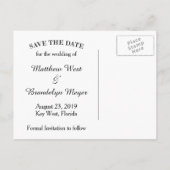 Carte Postale Faire-part Chaises de plage Mariage de destination Save the D (Dos)