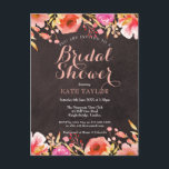 Carte Postale Faire-part Chalkboard Aquarelle Fête des mariées florale<br><div class="desc">Doté de roses délicats d'aquarelle encadrant vos détails de douche nuptiale sur un arrière - plan chic shabby. Personnalisez avec vos informations spéciales de douche nuptiale en lettres blanches chic. Conçu par Thisisnotme©</div>