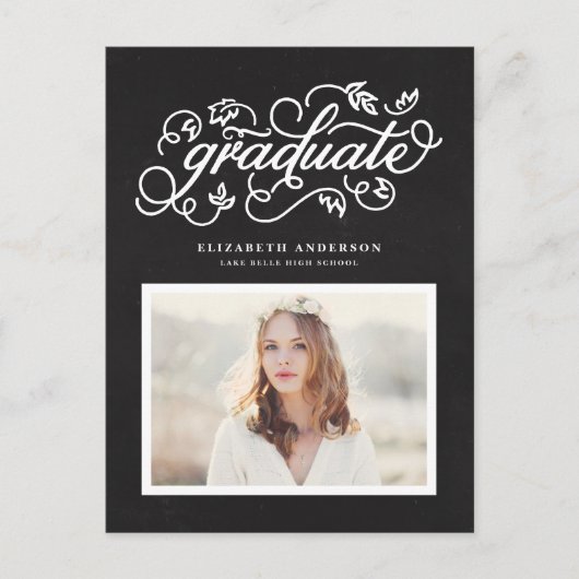 Carte Postale Faire-part Chalkboard Calligraphie rustique Diplôme photo (Devant)