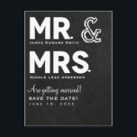 Carte Postale Faire-part Chalkboard Chalk M. & Mme Wedding Enregistrer la d<br><div class="desc">customisez comme vous voulez.</div>