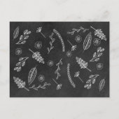 Carte Postale Faire-part Chalkboard Floral Garland Enregistrer la date (Dos)
