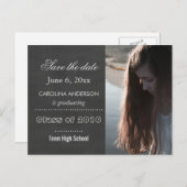 Carte Postale Faire-part Chalkboard Graduate Photo Enregistrer La Date (Devant / Derrière)