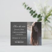 Carte Postale Faire-part Chalkboard Graduate Photo Enregistrer La Date (Debout devant)