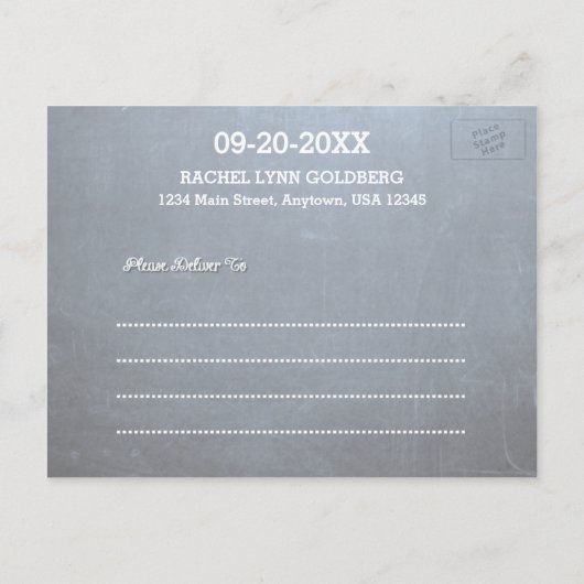 Carte Postale Faire-part Chalkboard Lights rose Bat mitzvah Enregistrer la (Dos)