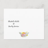 Carte Postale Faire-part Chalkboard rose fleurs mariage Enregistrer la date (Dos)