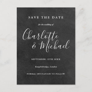 Carte Postale Faire-part Chalkboard Signature Script Mariage Enregistrer la