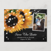 Carte Postale Faire-part Chalkboard Sunflower Enregistrer la date Photo Car (Devant)