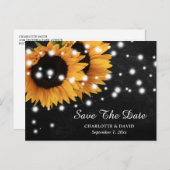 Carte Postale Faire-part Chalkboard Sunflower Wedding Enregistrer La Date (Devant / Derrière)