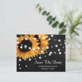 Carte Postale Faire-part Chalkboard Sunflower Wedding Enregistrer La Date (Debout devant)