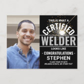 Carte Postale Faire-part Chalumeau de soudage & étincelles Diplômé certifié (Devant)