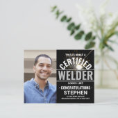 Carte Postale Faire-part Chalumeau de soudage & étincelles Diplômé certifié (Debout devant)