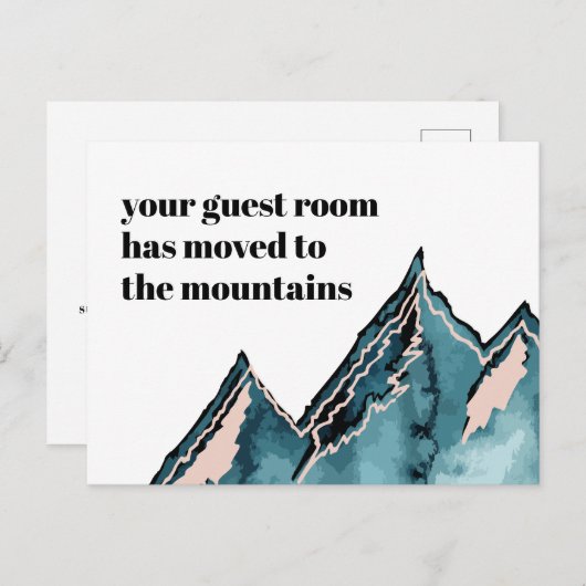 Carte Postale Faire-part Chambre D'Hôtes Moved Rustic Mountains Nouvelle Ad (Devant / Derrière)
