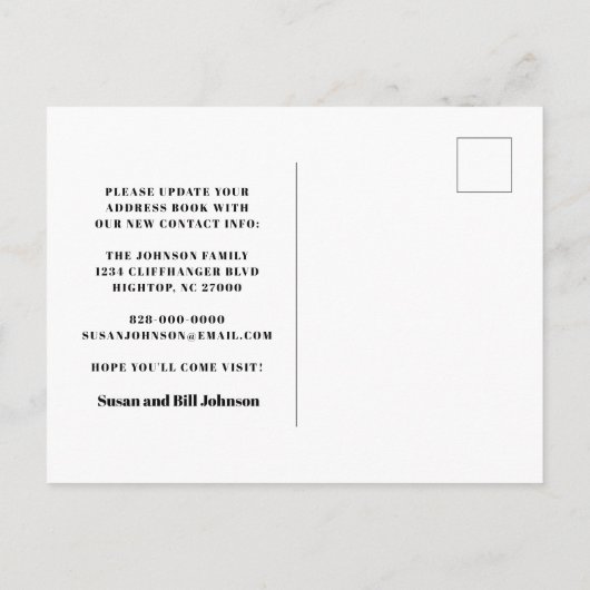 Carte Postale Faire-part Chambre D'Hôtes Moved Rustic Mountains Nouvelle Ad (Dos)