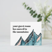 Carte Postale Faire-part Chambre D'Hôtes Moved Rustic Mountains Nouvelle Ad (Debout devant)