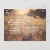 Carte Postale Faire-part Champ de Fleurs Mariage Rustique Campagnard Enregi (Dos)