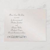 Carte Postale Faire-part Champagne Damask Monogramme Enregistrer La Date Ca (Dos)