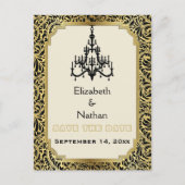 Carte Postale Faire-part Chandelier Art Déco mariage Save the Date (Devant)