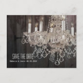 Carte Postale Faire-part Chandelier en bois de grange rustique pour mariage (Devant)