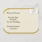 Carte Postale Faire-part Chandelier & mariage Art déco à la frontière Enreg (Dos)