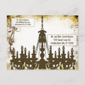 Carte Postale Faire-part Chandelier Médiéval Renaissance Enregistrer la Dat (Dos)