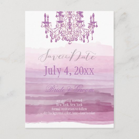 Carte Postale Faire-part Chandelier PixDezines+aquarelle (Devant)