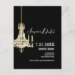 Carte Postale Faire-part Chandeliers PixDezines/finition or/sauvegarde de l