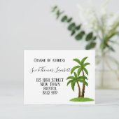 Carte Postale Faire-part Change of address tropical, palm tree, beach (Debout devant)