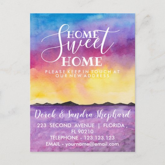 Carte Postale Faire-part Change of address we have moved lavender fields (Devant)